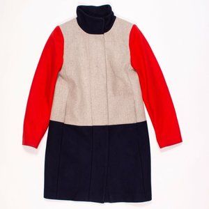 J. Crew Colorblock Funnel Neck Coat